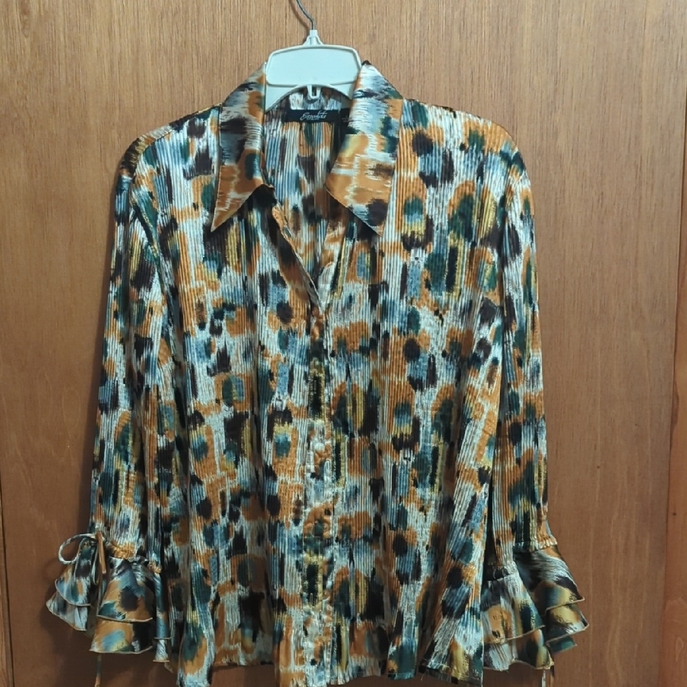 Essentials Multicolor Button-Up Blouse